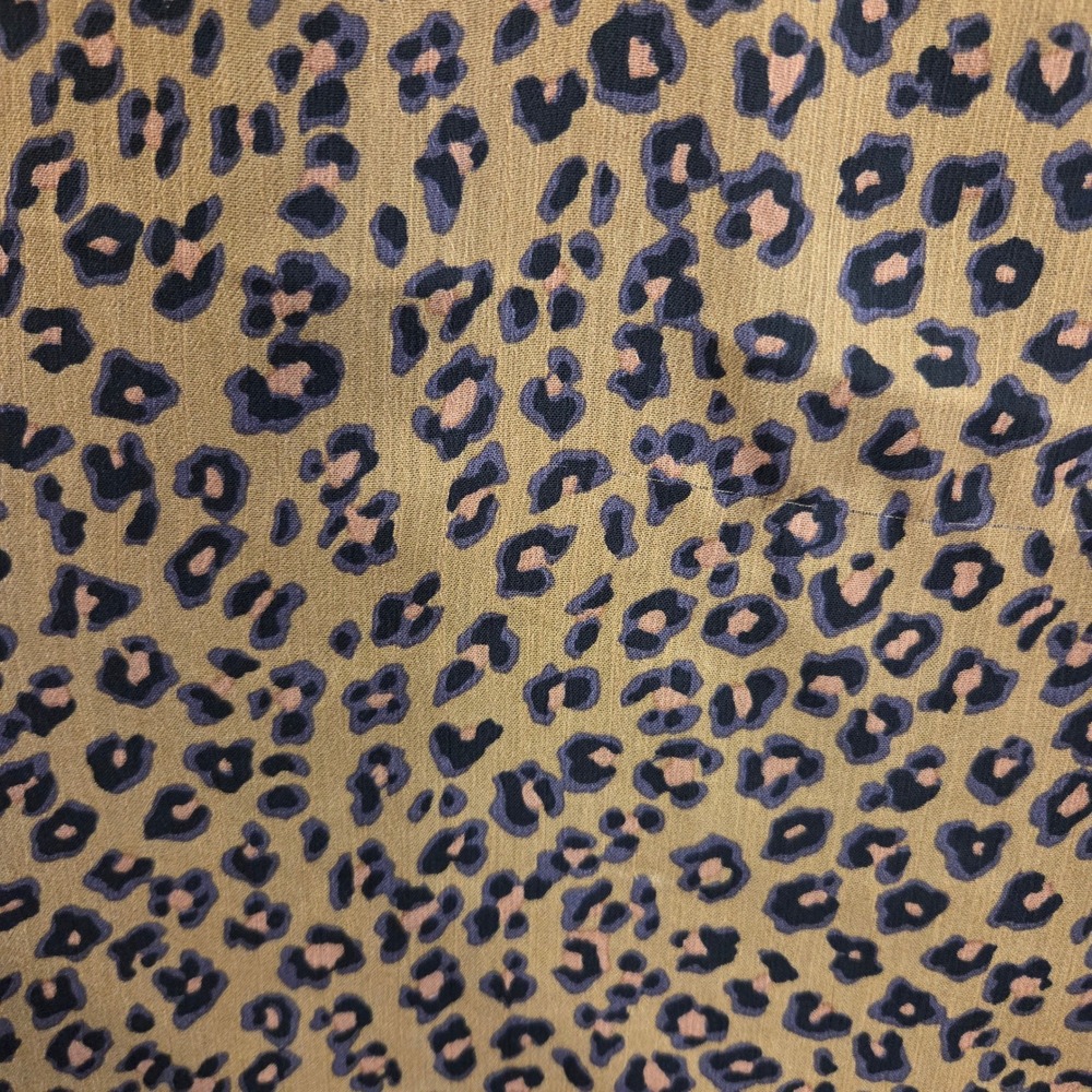 CeCe Ruffle Ruched Leopard Print Blouse Women's Size Small Office Romantic Chic - Picture 5 of 14